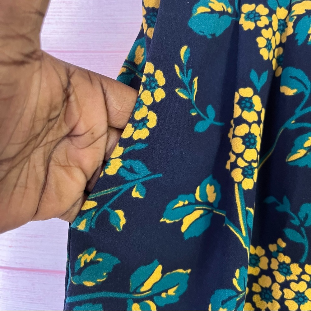 J Crew Style K1110 Floral Wide Leg Cropped Pants Size 12‎ - Picture 4 of 8